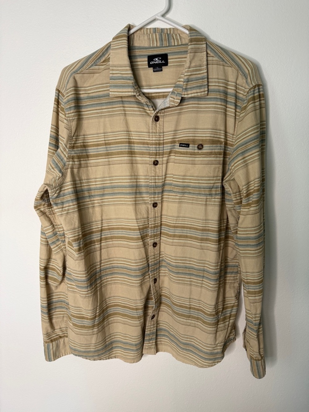 O’Neill Coastline Striped Button-Down Shirt Men’s Size L Standard Fit